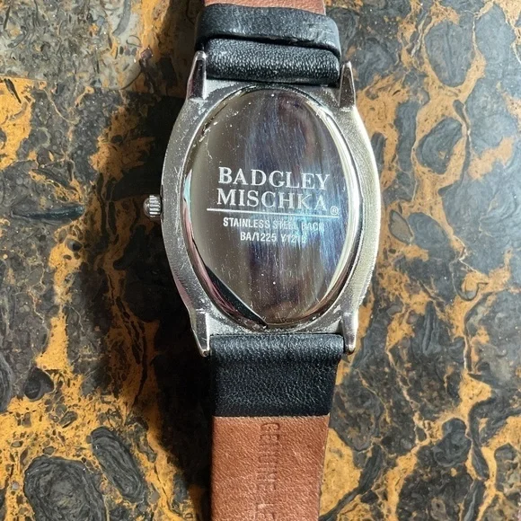 BADGLAY MISCHKA RHINESTONE DESIGN STAINLESS STILL WATCH